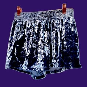 Small Silver Grey Velvet Shorts